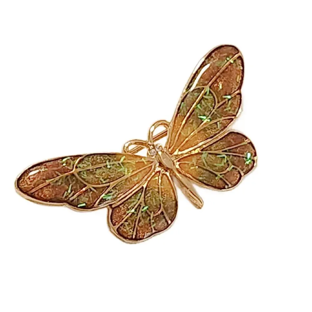 Vintage Cloisonne Enamel Butterfly Brooch, 2.5